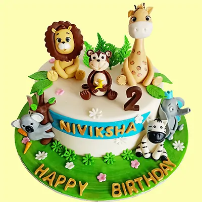 Jungle Theme Birthday Cake Kids